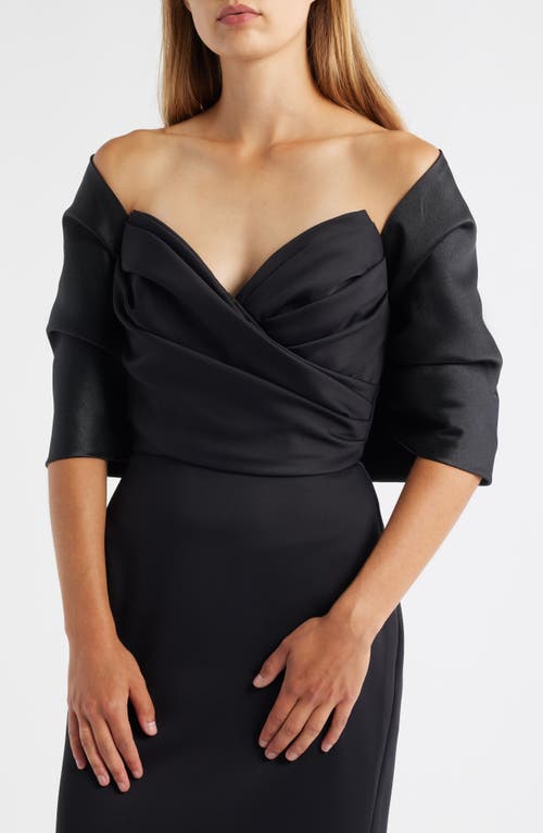 Amsale Mikado Shoulder Wrap in Black  product