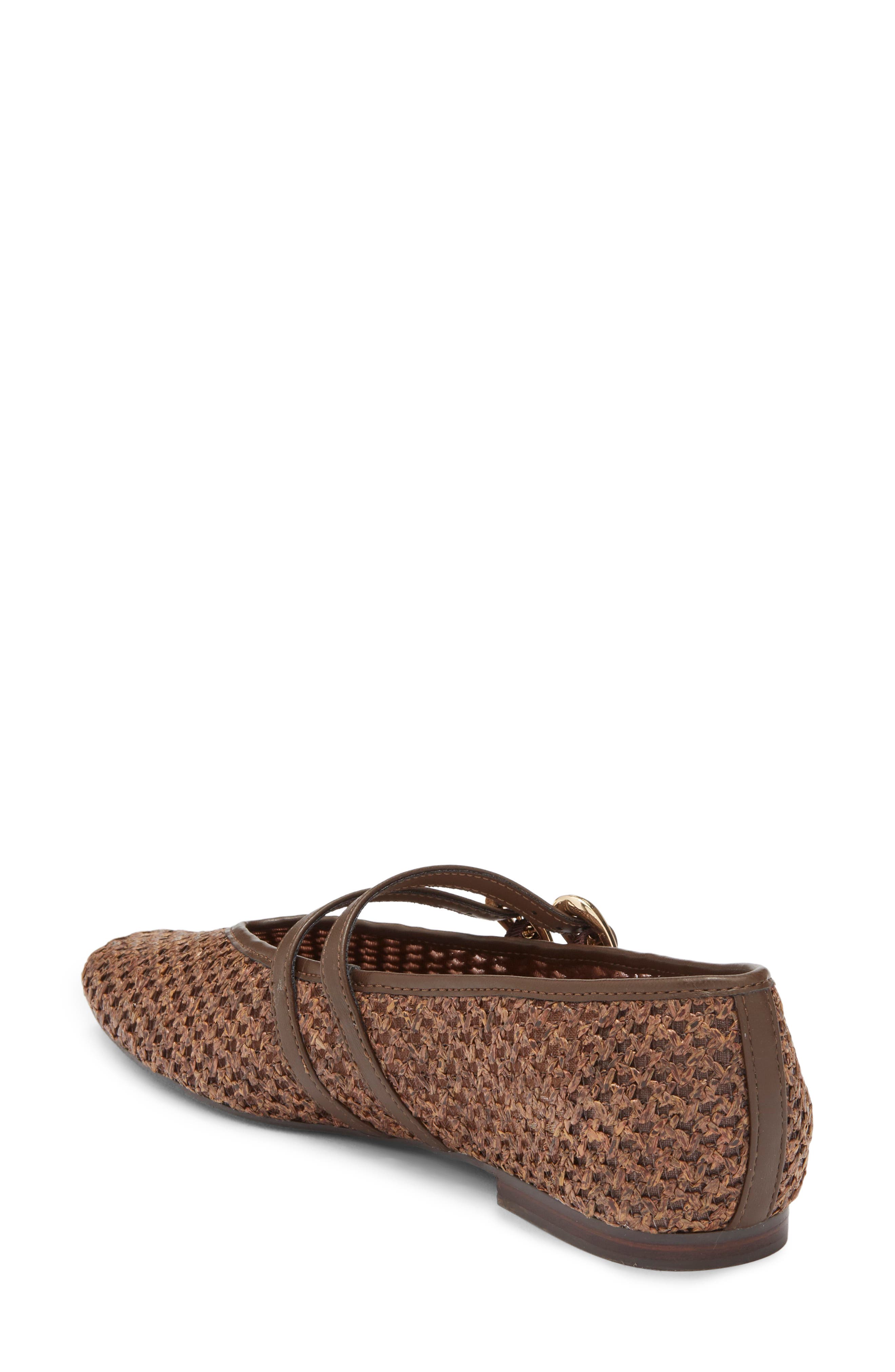 Dolce Vita Alenia Woven Mary Jane Flat, Alternate, color, Chocolate Raffia