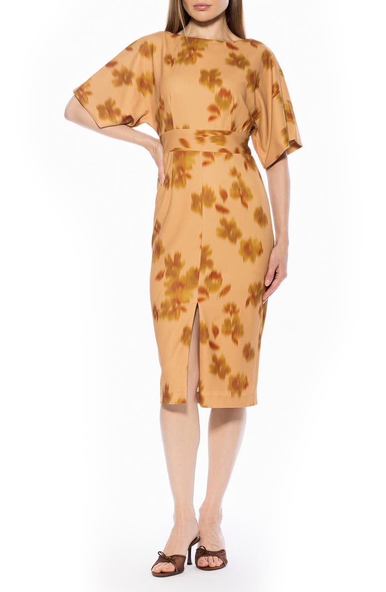 Alexia Admor Mila V-Back Dress, Main, color, Yellow Multi