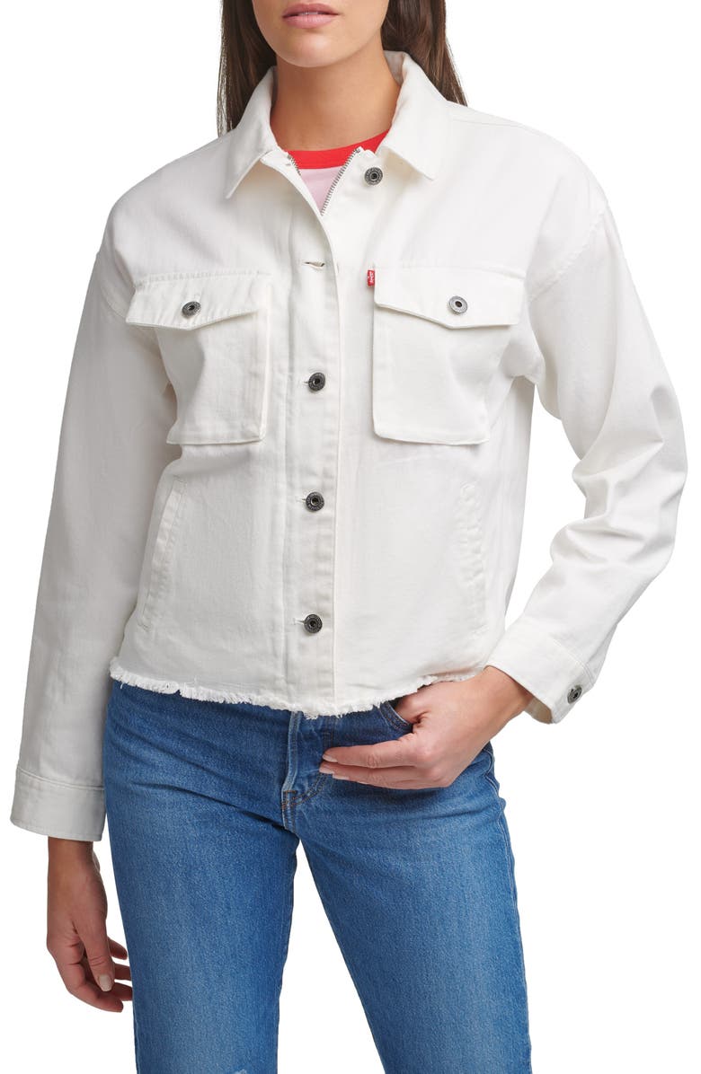 Levi's<sup>®</sup> Crop Raw Hem Utility Jacket, Main, color,