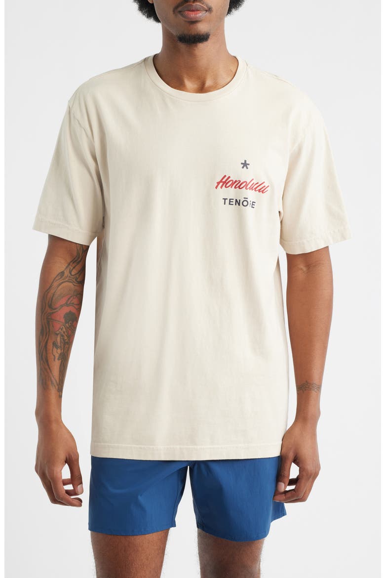 Honolulu Star Graphic Print T-Shirt, Main, color, LIGHT KHAKI
