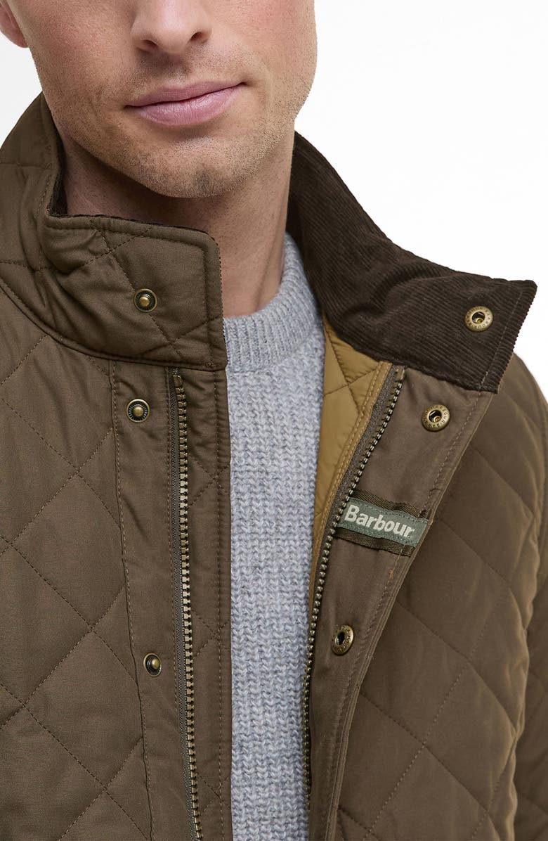 Barbour Shoveler Quilted Jacket, Alternate, color, Dark Olive