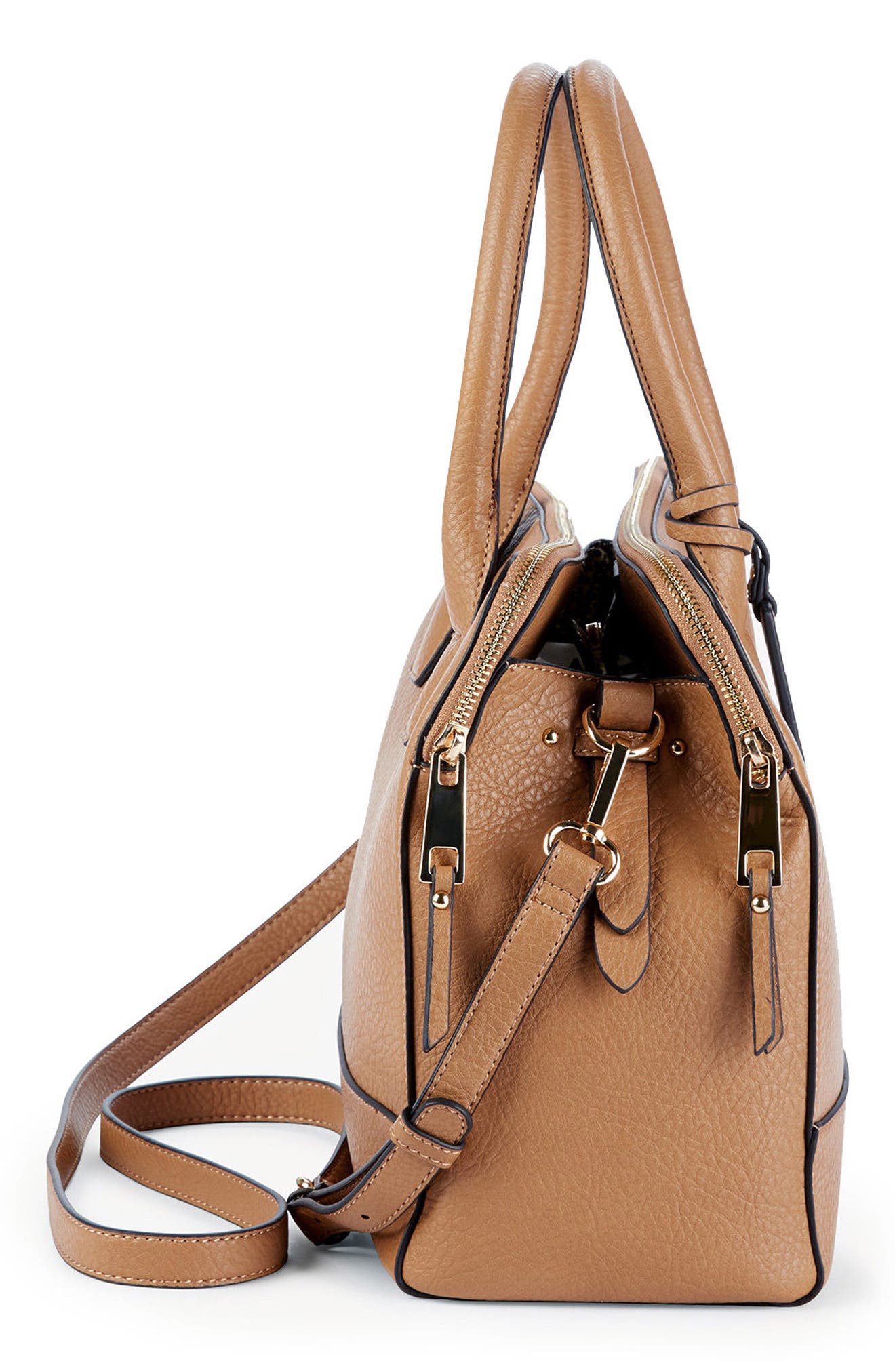 Sole Society Nera Faux Leather Satchel, Alternate, color, 