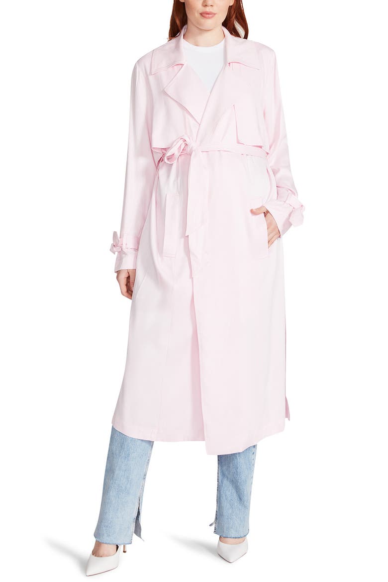 Twill Trench Coat, Alternate, color, PINK TULLE