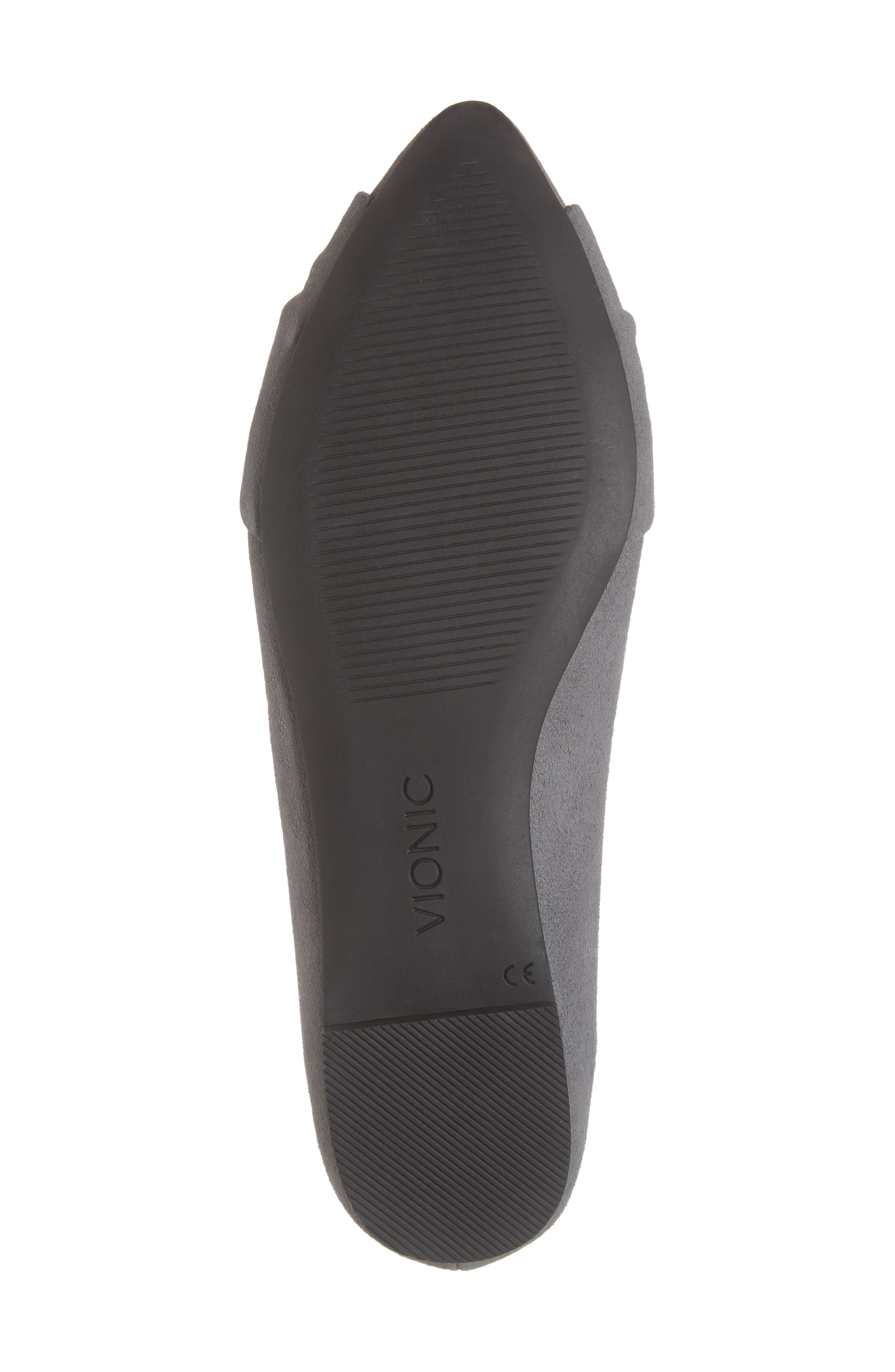 Vionic Gramercy Pointy Toe Flat, Alternate, color, CHARCOAL SUEDE