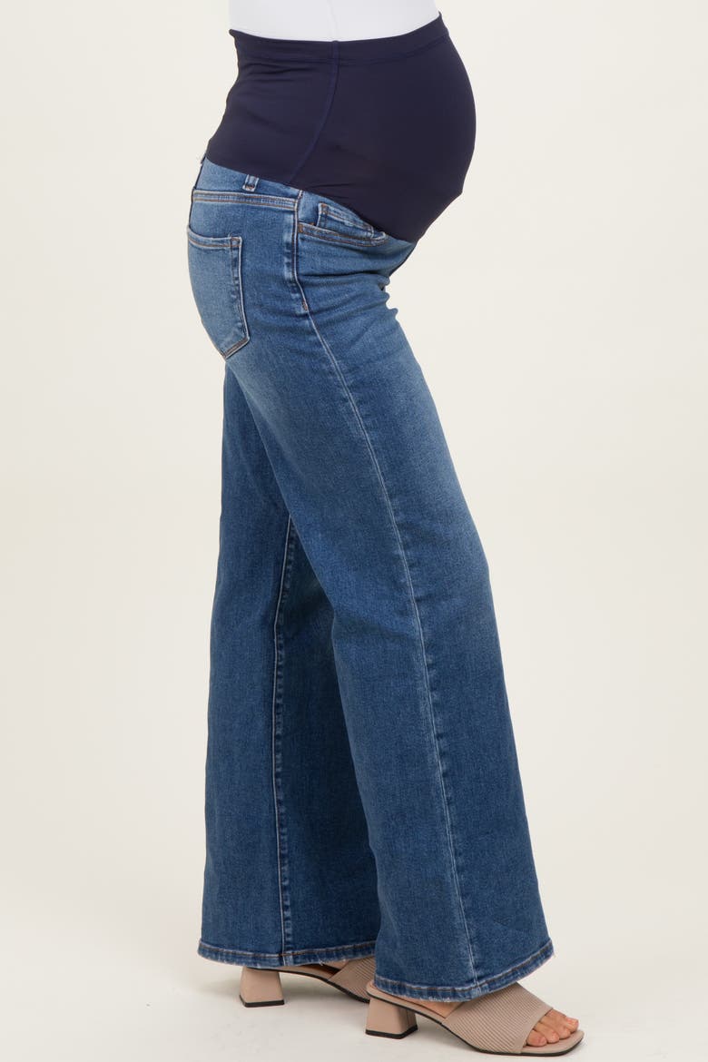 Medium Wash Wide Leg Maternity Jeans, Alternate, color, Blue