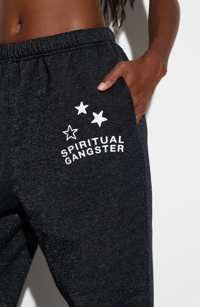 Spiritual Gangster Saturn Cotton Blend Sweatpants, Alternate, color, Black