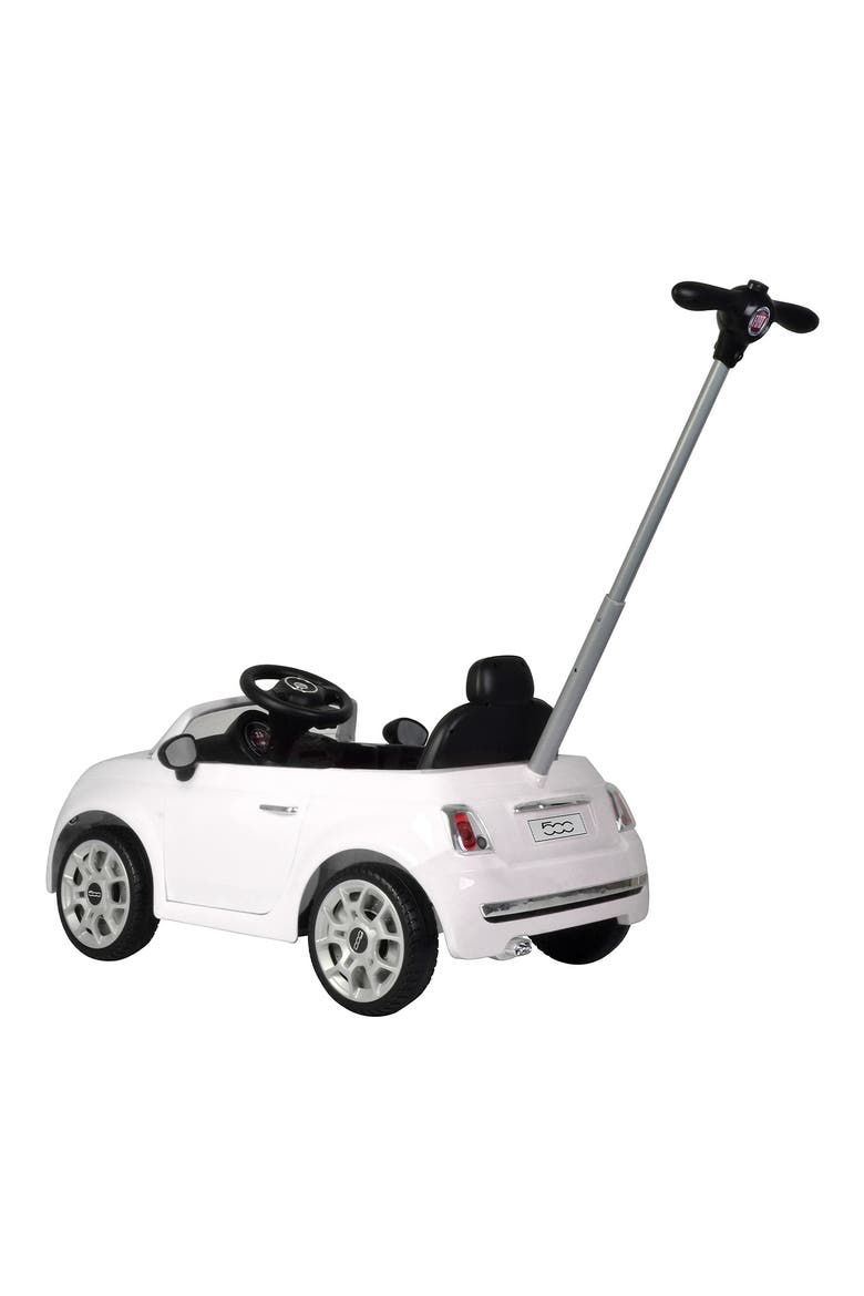 Fiat 500 Push Car with Handle, Alternate, color, WHITE