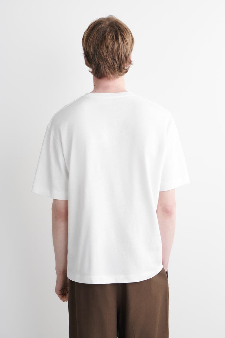 Relaxed Cotton-linen T-shirt, Alternate, color, WHITE