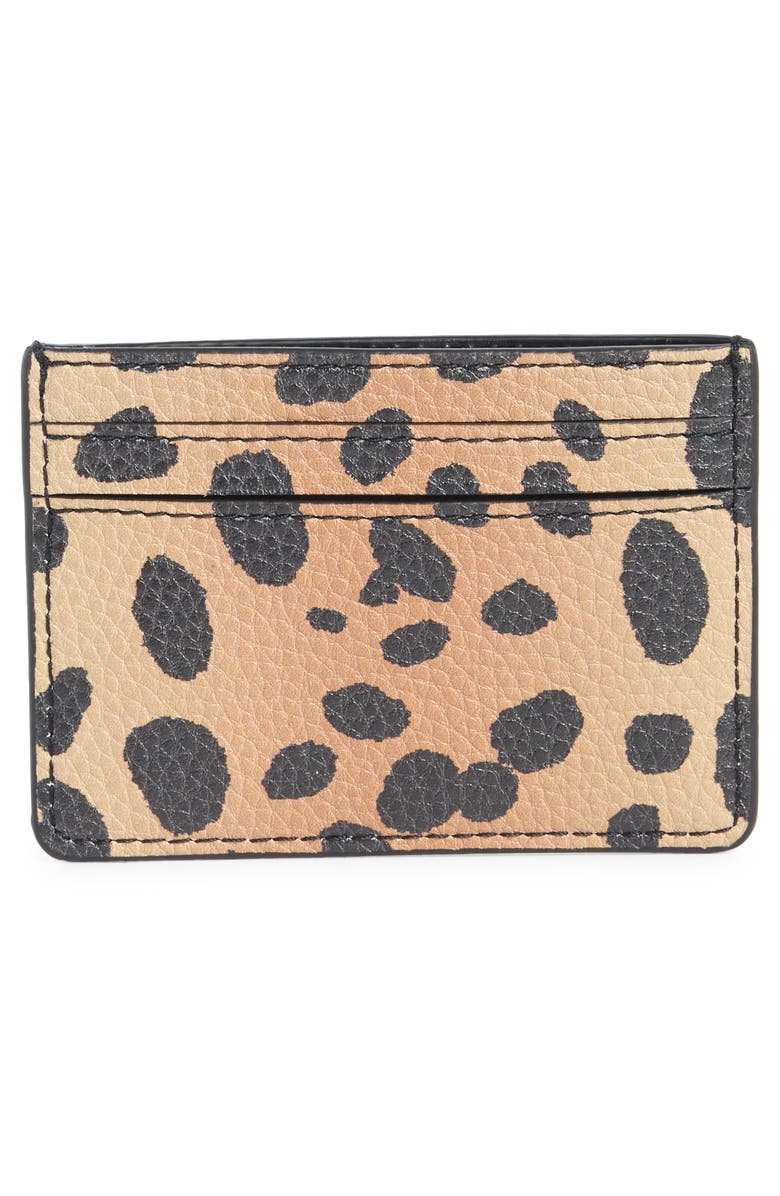 Marc Jacobs Cheetah Print Bold SLG Card Case, Alternate, color, Black Multi