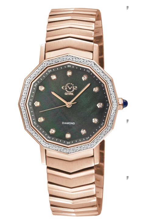 Spello II Mother-of-Pearl & Diamond Bracelet Watch, 36mm