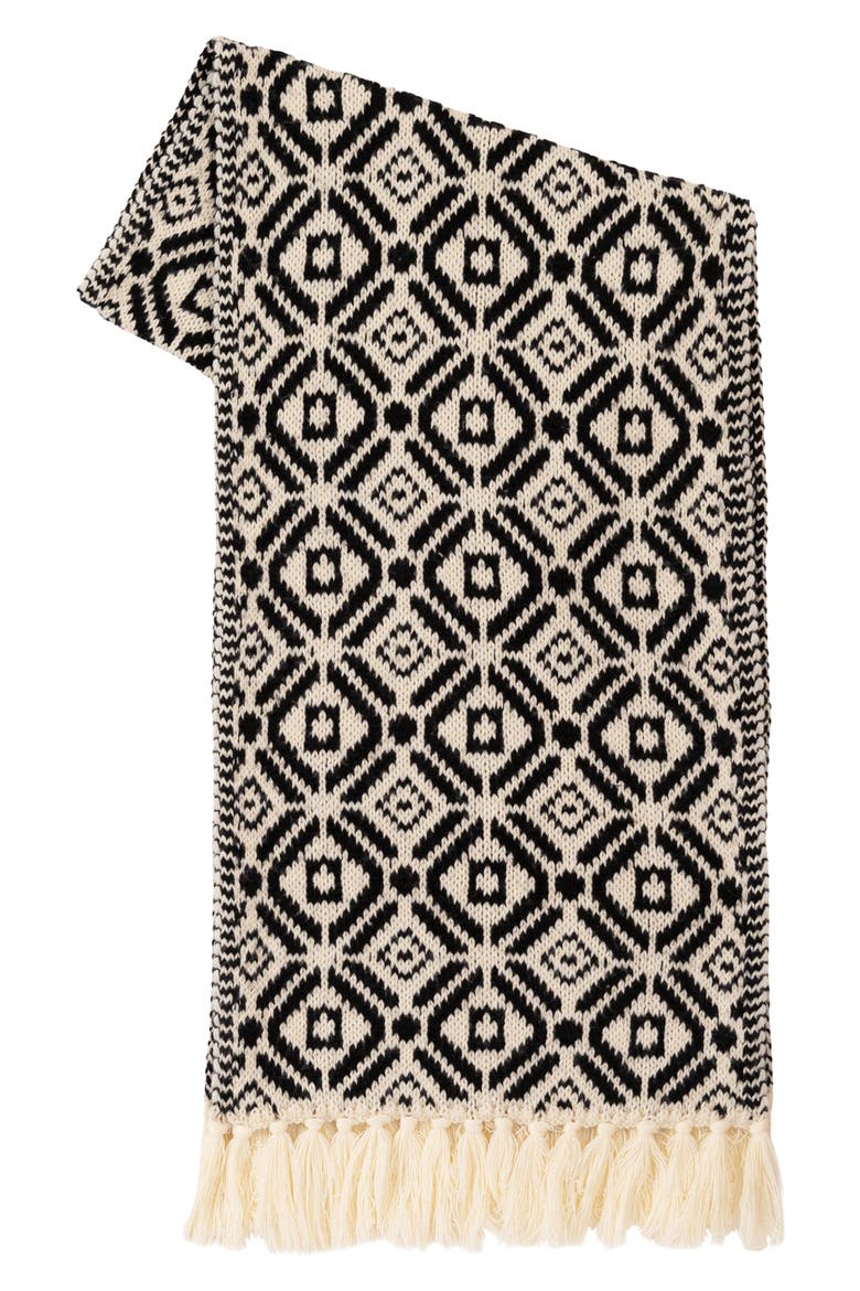 Evergreen Fair Isle Scarf, Alternate, color, BLACK