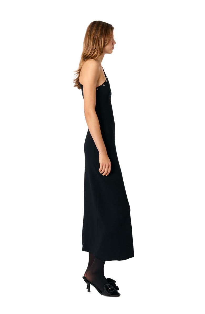 maje Asymmetric knit maxi dress, Alternate, color, 