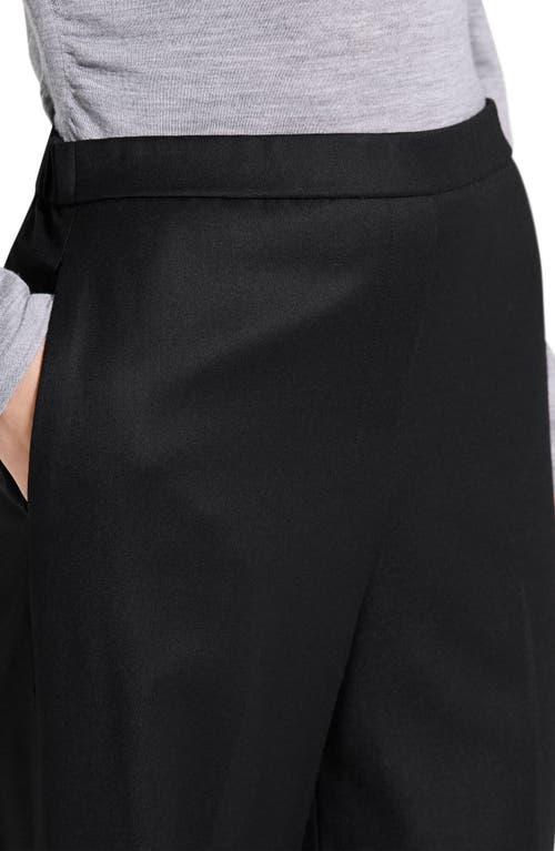 Theory Wide Leg Pull On Full Length Pants In Wool In Black