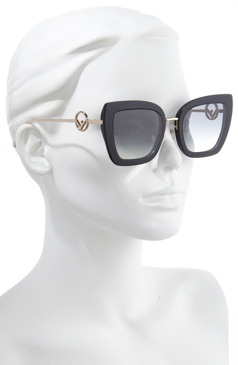 Fendi 55mm Gradient Cat Eye Sunglasses, Alternate, color,