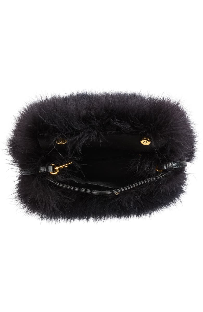 Moschino Tie Me Feather Handbag, Alternate, color, One Color 00A Oa4