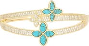 Juvell Floral Cubic Zirconia Bypass Bangle