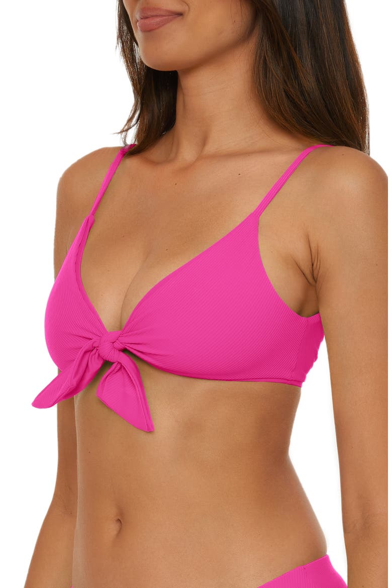 Buckle Reversible Bikini Top, Alternate, color, FUCHSIA