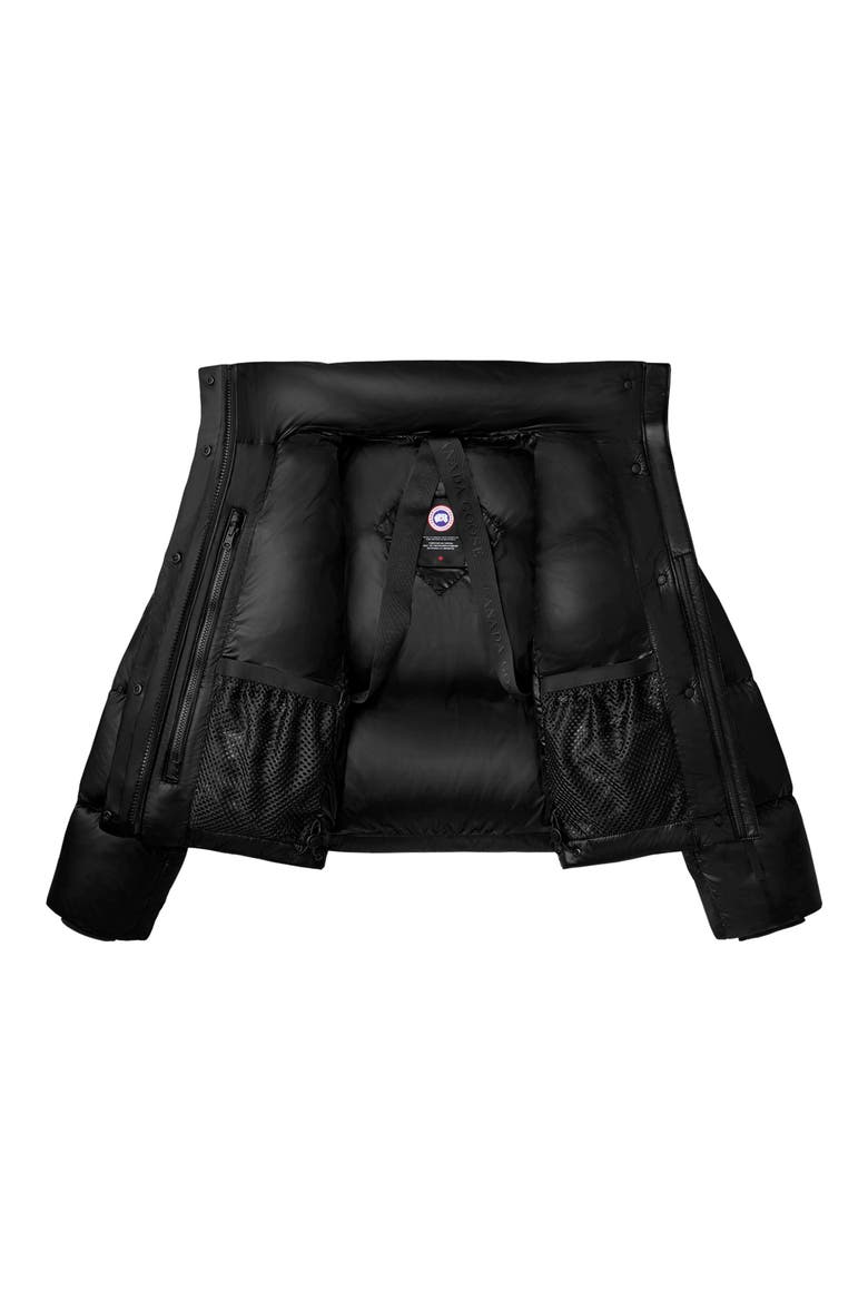Cypress 750 Fill Power Down Recycled Nylon Packable Crop Puffer Jacket, Alternate, color, BLACK - NOIR