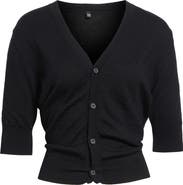 R13 Elbow Sleeve Split Hem Merino Wool Cardigan