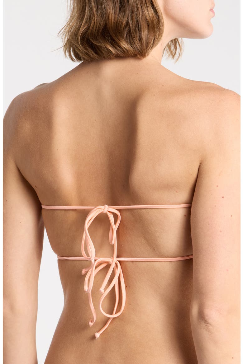 Coral Bandeau Bikini Top, Alternate, color, PEACH NECTAR