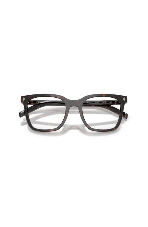 Prada 53mm Rectangle Optical Glasses In Brown