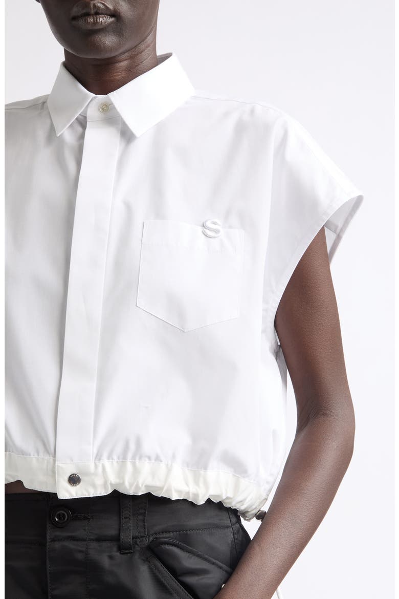 Crop Poplin Shirt, Alternate, color, WHITE