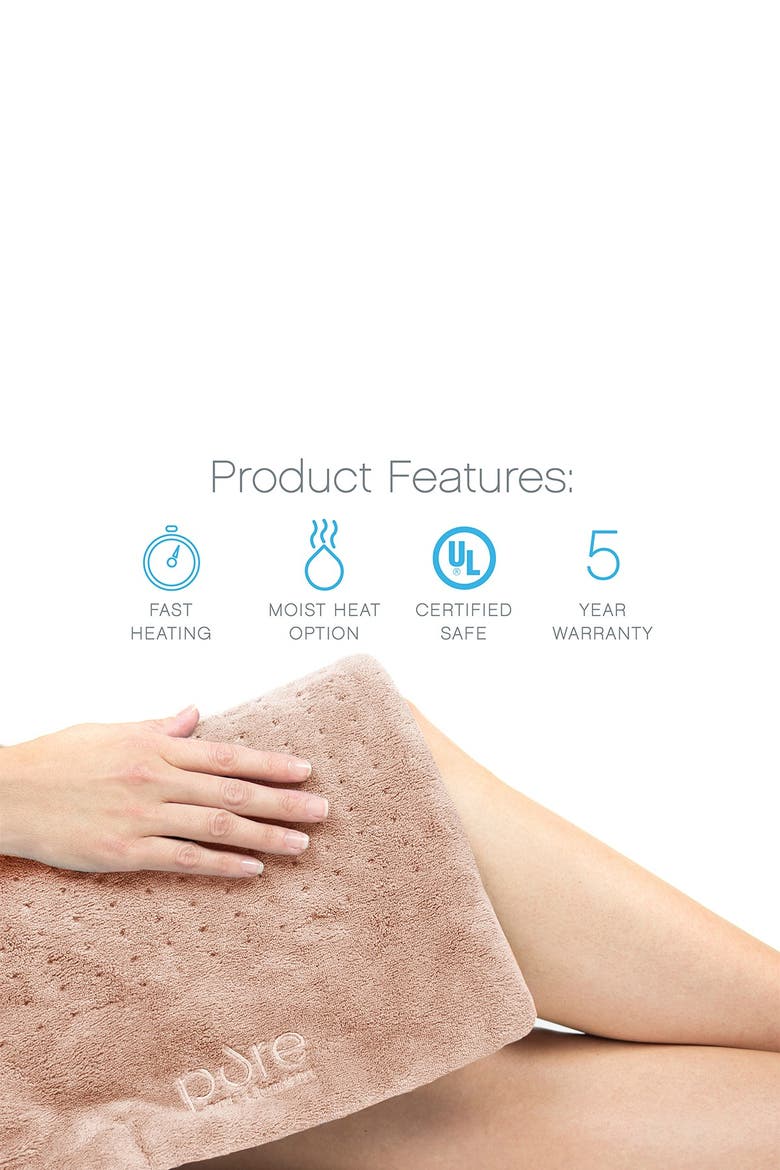 PureRelief Deluxe Heating Pad - Mauve, Alternate, color, MAUVE