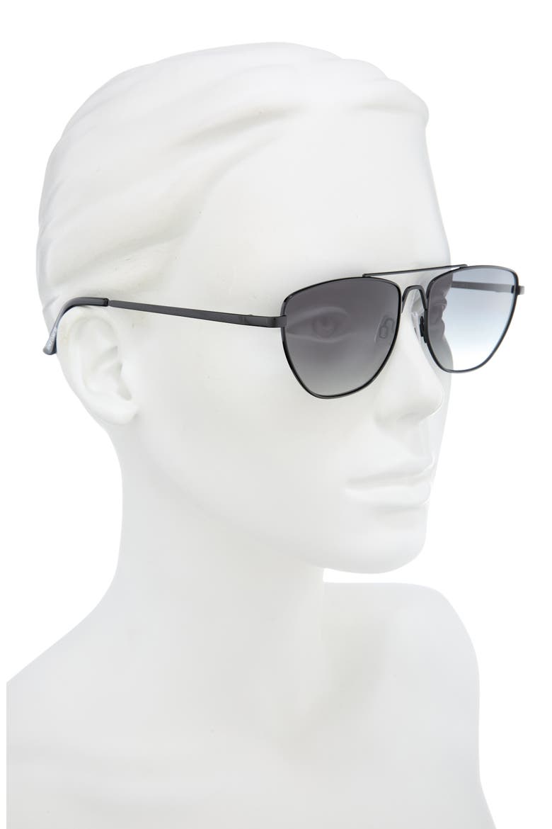 58mm Gradient Navigator Sunglasses, Alternate, color, BLACK
