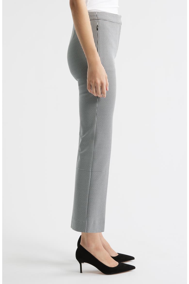 Kick Flare Check Pants, Alternate, color, BLACK/ WHITE