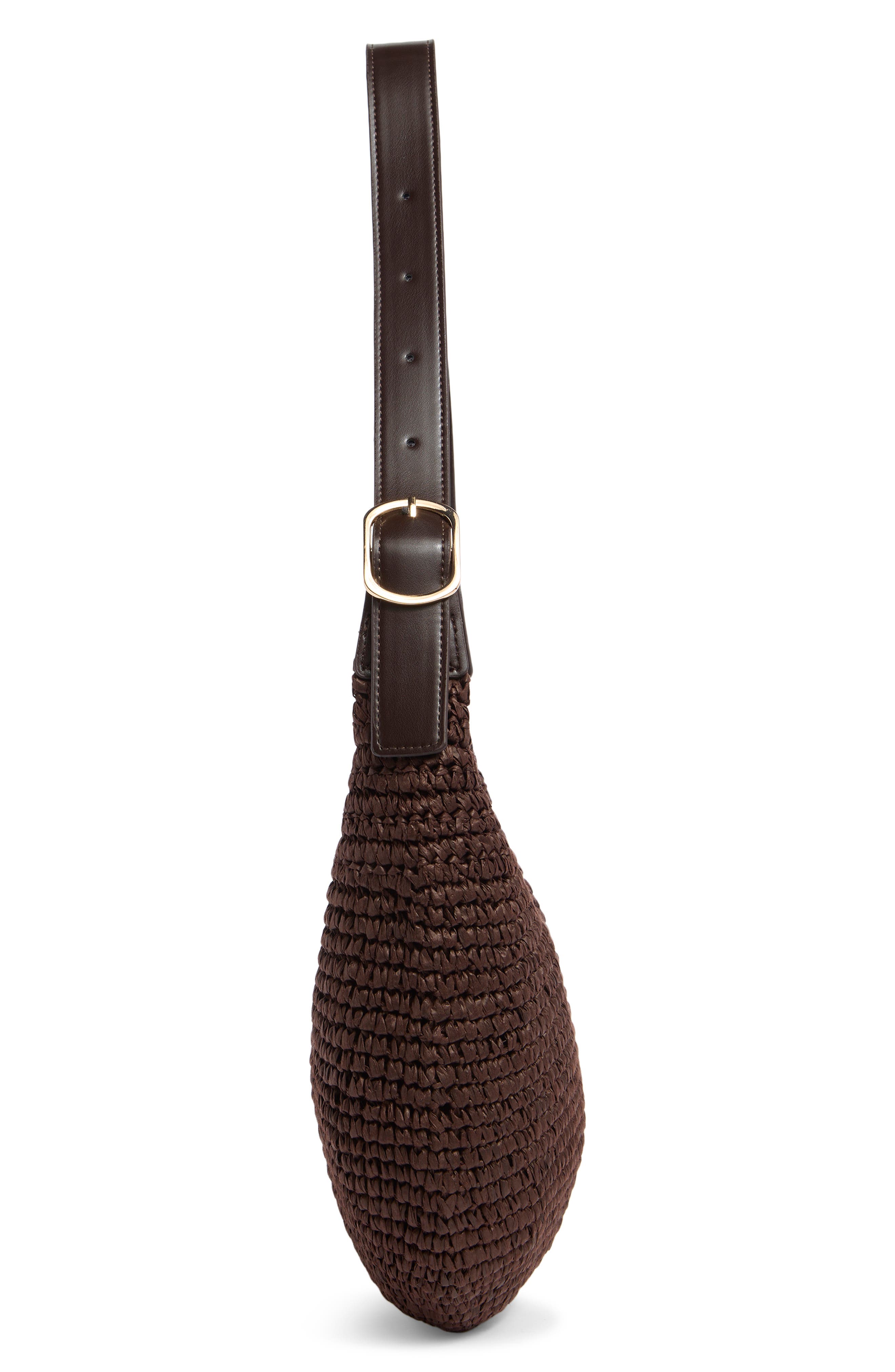 URBAN EXPRESSIONS HANDBAGS Straw Hobo Bag, Alternate, color, Coffee
