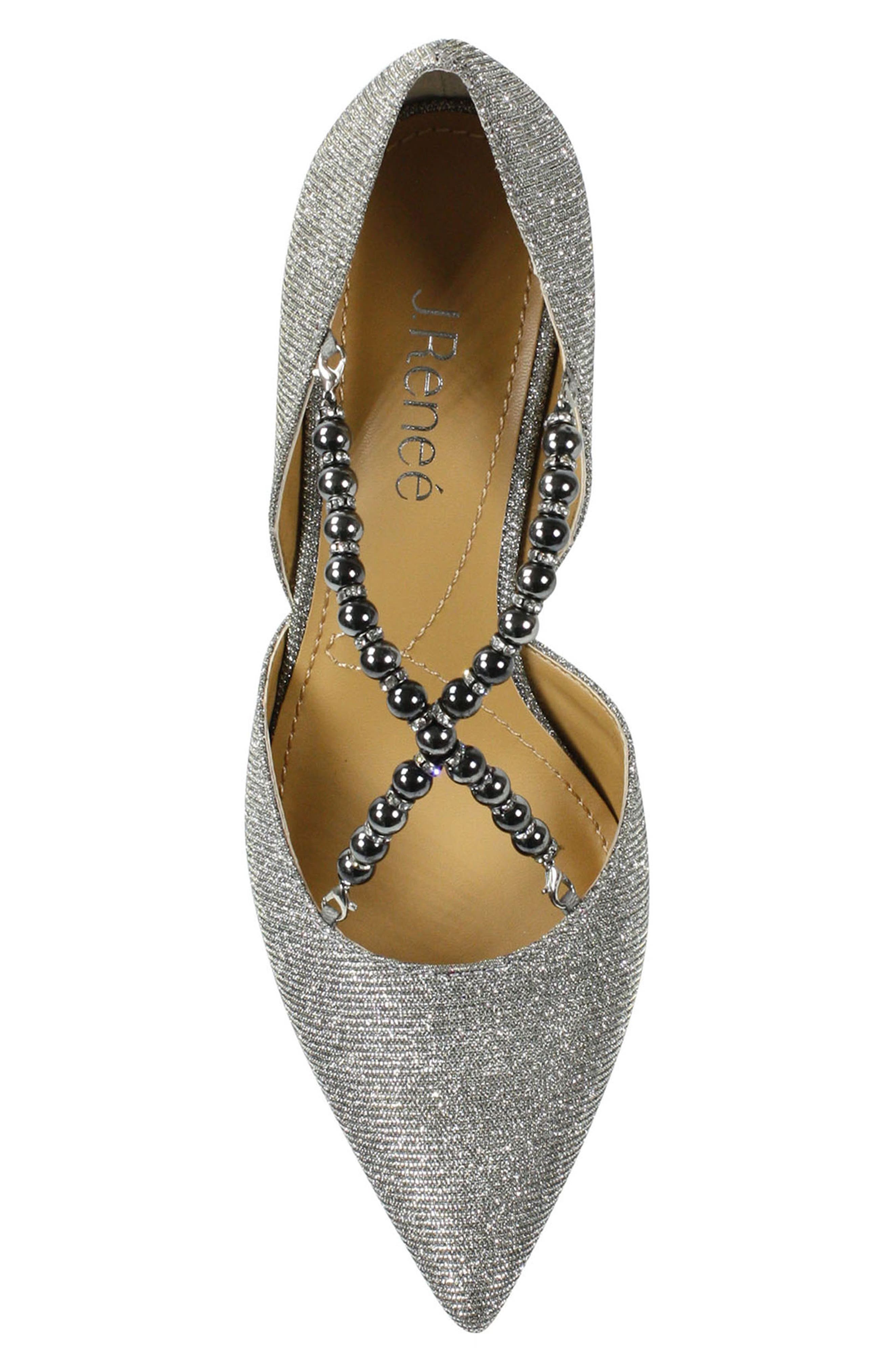 J. Reneé Zayna Convertible Pointed Toe Pump, Alternate, color, Pewter Glitter