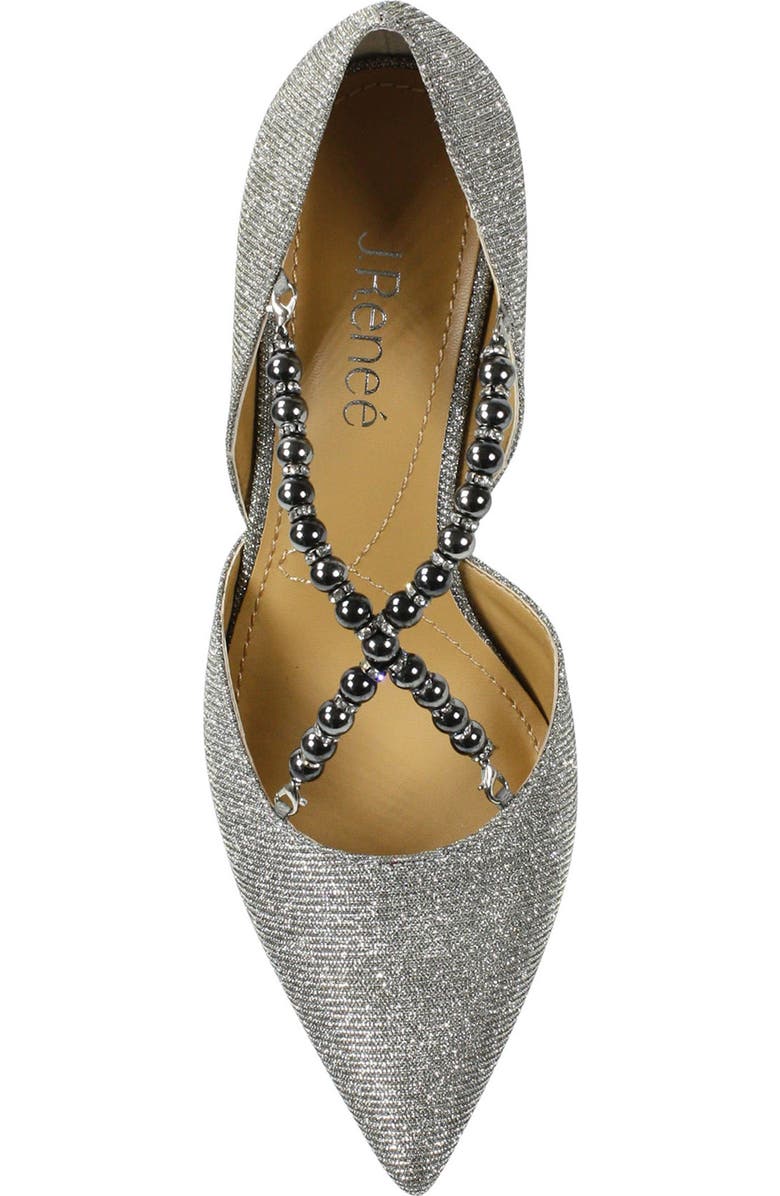 J. Reneé Zayna Convertible Pointed Toe Pump, Alternate, color, Pewter Glitter