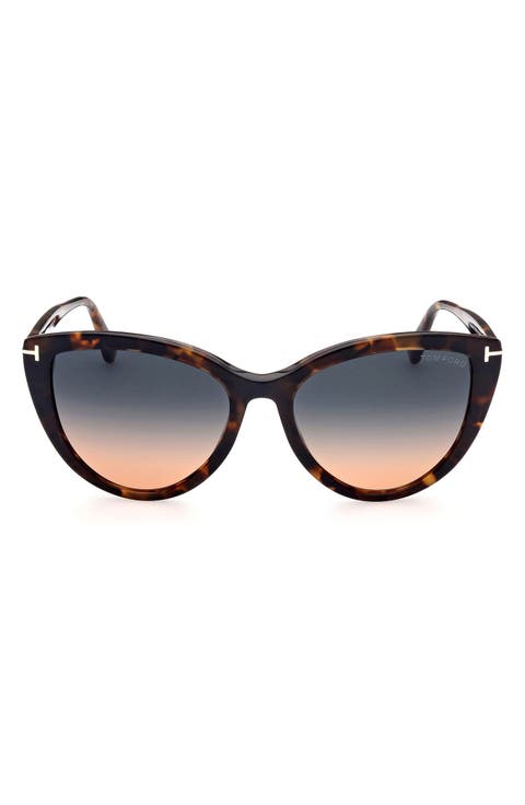 Isabella-02 56mm Gradient Cat Eye Sunglasses