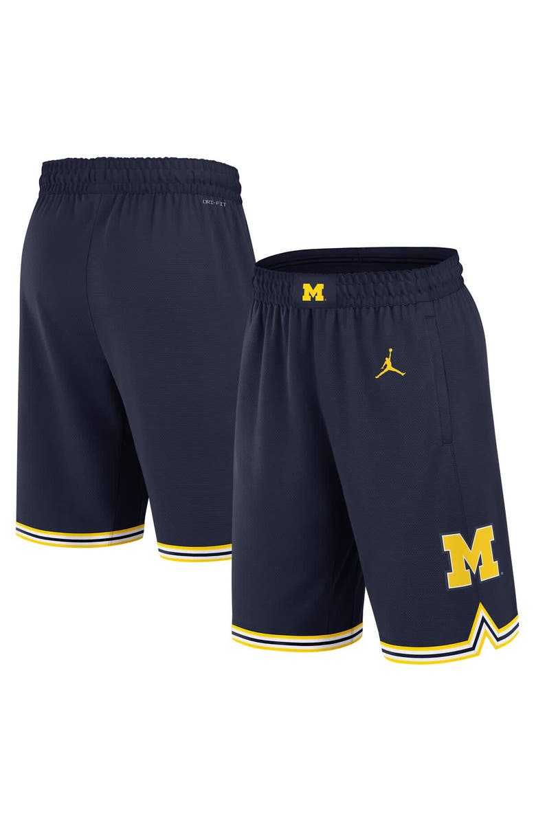 Jordan Brand Men's Jordan Brand Navy Michigan Wolverines Road Replica Performance Basketball Shorts, Main, color, Navy