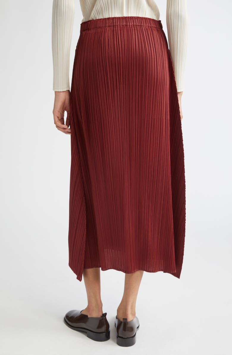 Pleats Please Issey Miyake Monthly Colors October Pleated Midi Skirt, Alternate, color, Brown Red