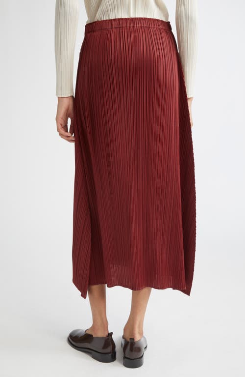 Issey Miyake Pleats Please  Monthly Colors October Pleated Midi Skirt In Red