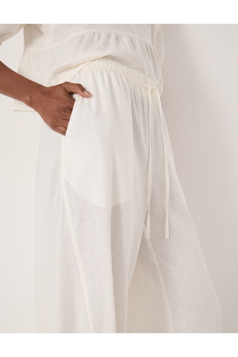 Tove Linen Balloon Beach Pants, Alternate, color, Pearl White