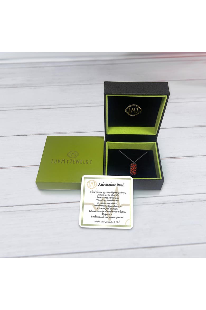 Earth Fire Silver & Enamel Tag Necklace, Alternate, color, Dark Grey