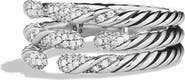 David Yurman 'Willow' Three-Row Ring with Diamonds