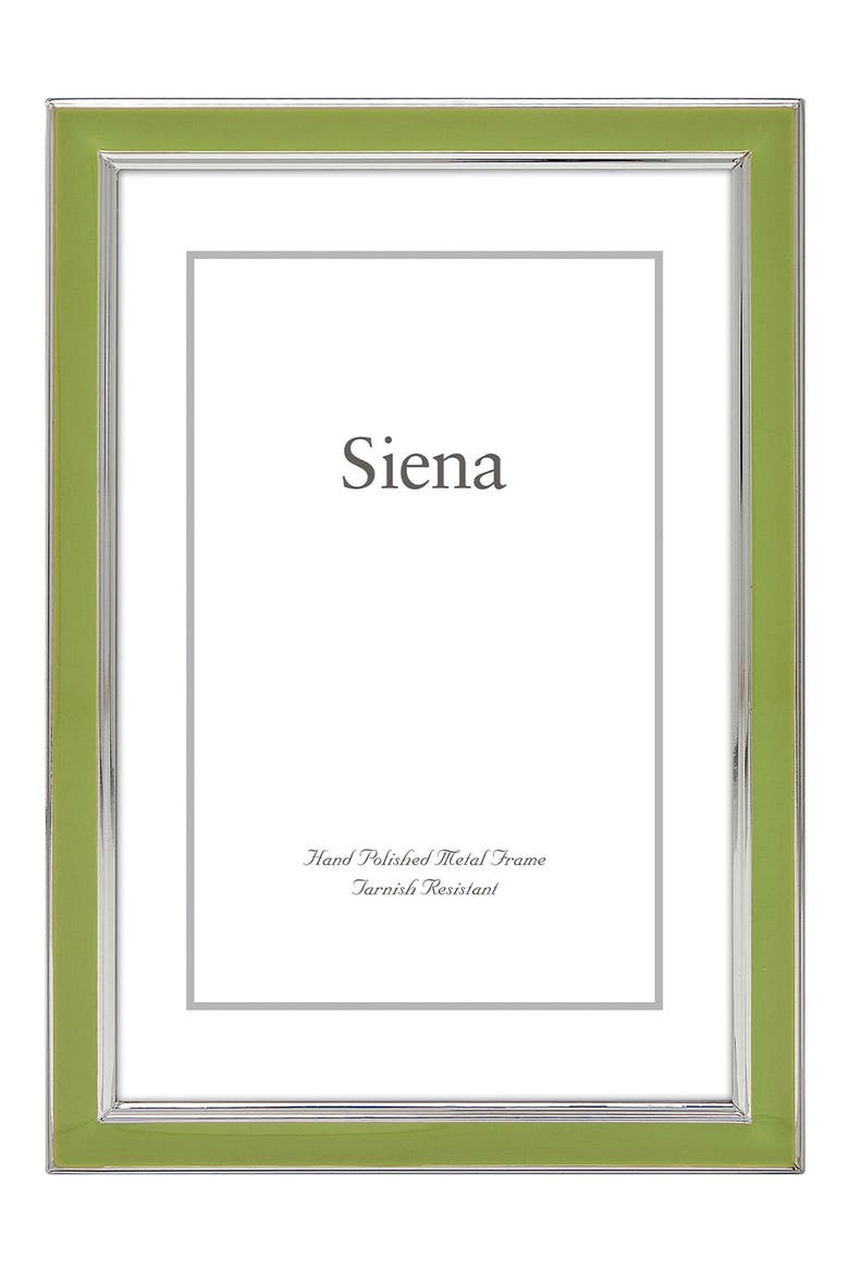 Narrow Enamel 4 x 6-Inch Picture Frame, Main, color, GREEN