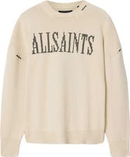 AllSaints Crossed Logo Intarsia Crewneck Sweater