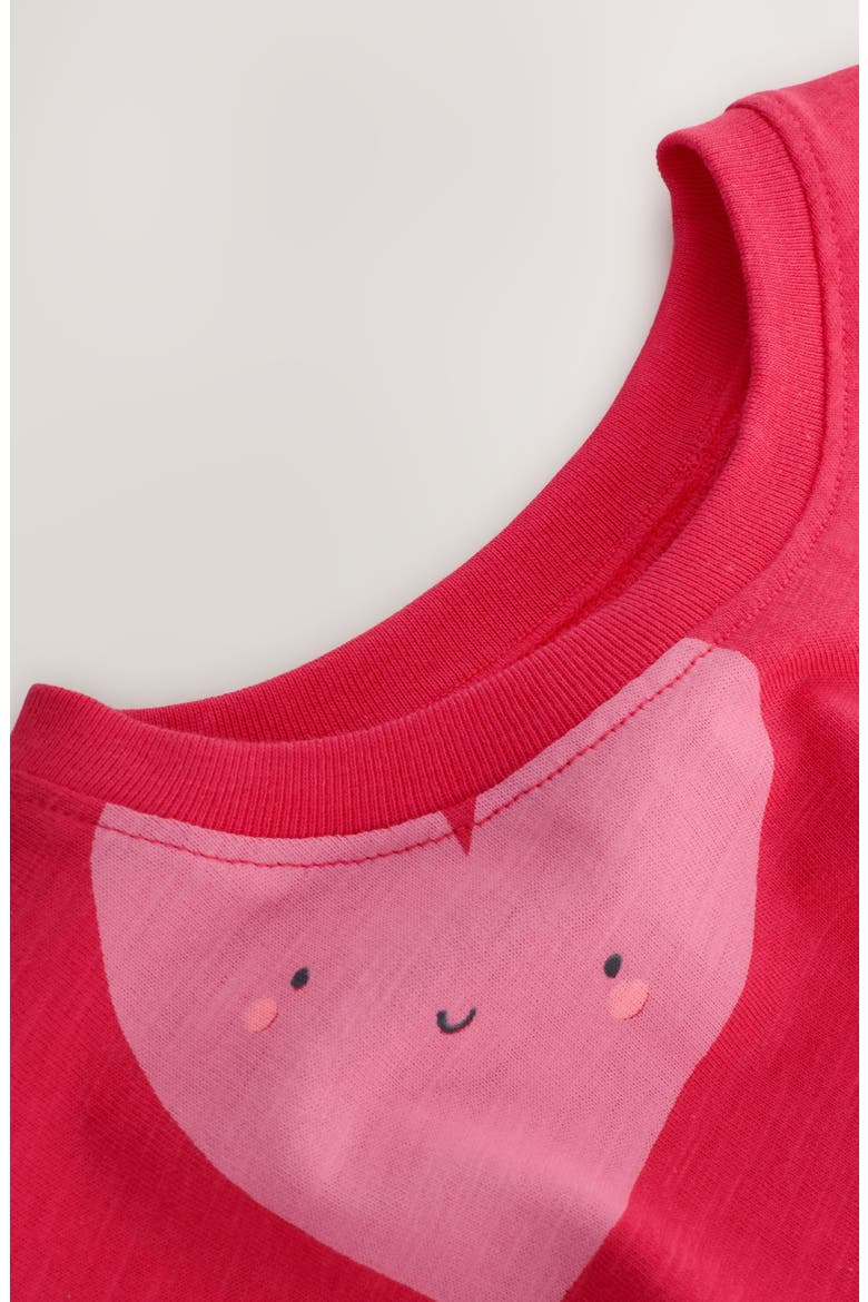 Kids' Heart Peplum Cotton Graphic T-Shirt, Alternate, color, RED
