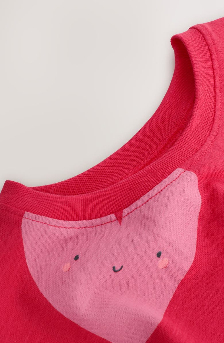 NEXT Kids' Heart Peplum Cotton Graphic T-Shirt, Alternate, color, Red