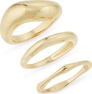 NORDSTROM RACK Set of 3 Wavy Rings