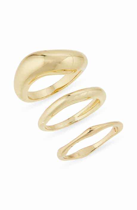 NORDSTROM RACK Set of 3 Wavy Rings