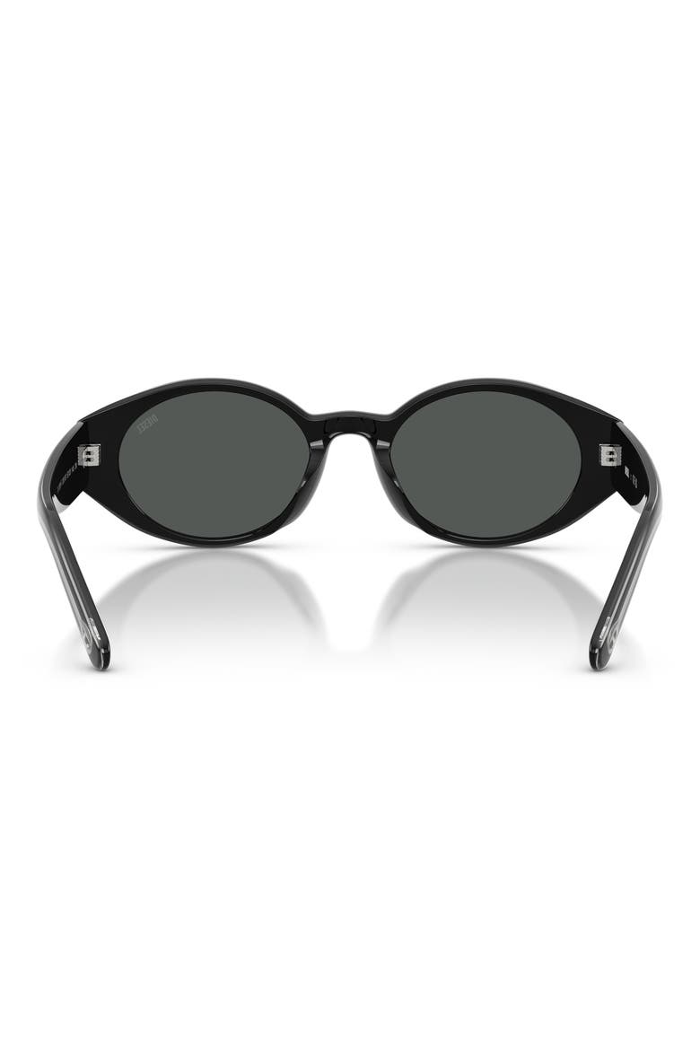 52mm Oval Sunglasses, Alternate, color, SOLID BLACK / SOLID BLACK
