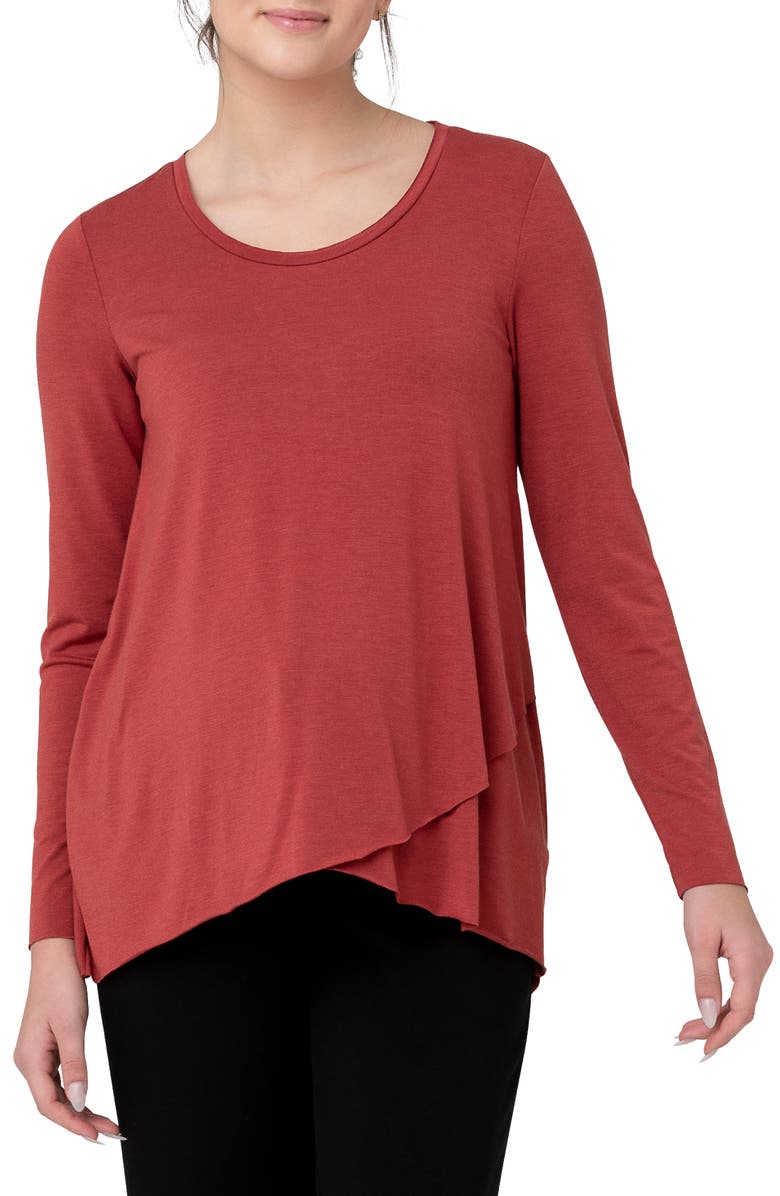 Ripe Maternity Raw Edge Maternity/Nursing Top, Main, color, 