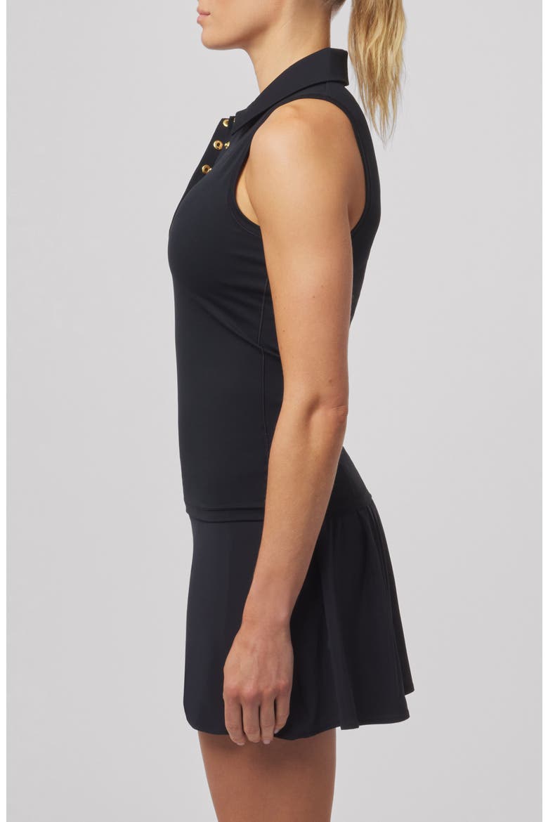 Lucie Sleeveless Golf Polo, Alternate, color, BLACK
