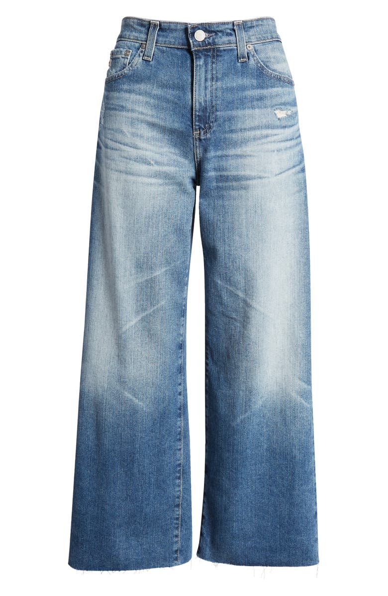 AG Saige Crop Raw Hem Wide Leg Jeans, Alternate, color, 17 Years Wilshire